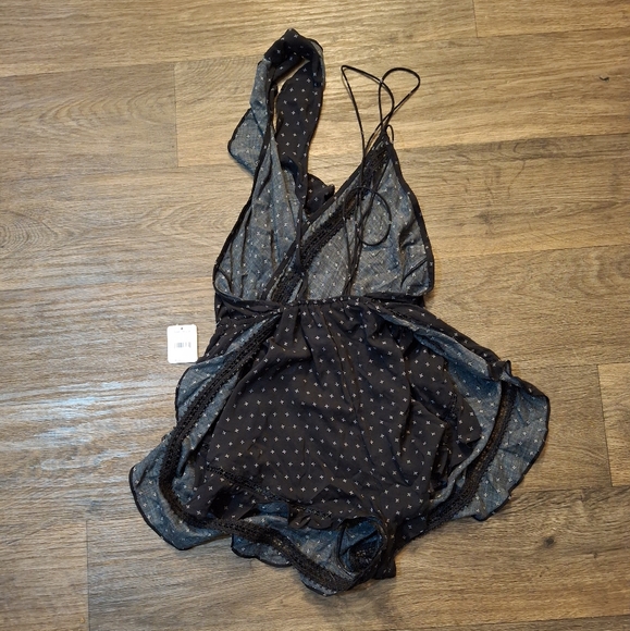 NWT Free People One of These Days Ruffled Open-Back Lounge Romper. - Picture 14 of 16